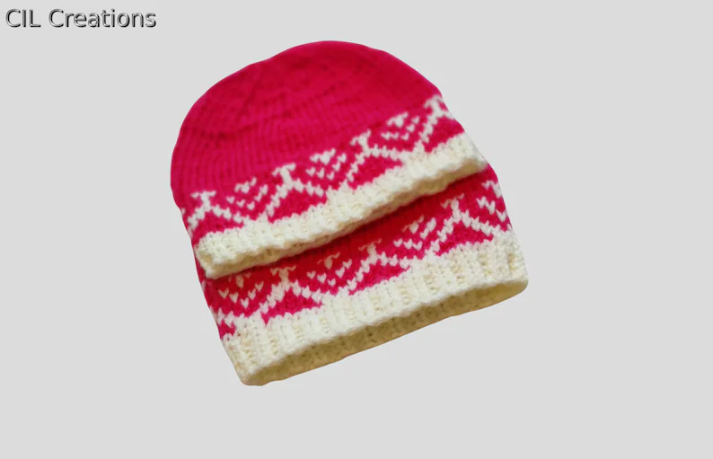 Handmade Knit Hat pink